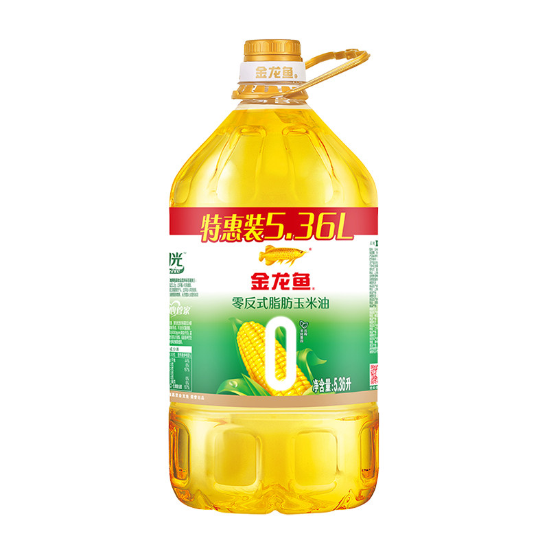 金龙鱼零反式脂肪玉米油5.36L玉米胚芽油非转基因压榨一级大桶