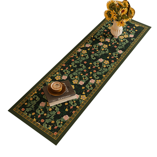 美式电视柜桌垫防水防尘皮革垫鞋柜台面保护垫玄关柜酒柜长条桌布