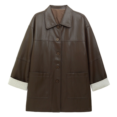 海宁真皮皮衣女中长款绵羊皮外套