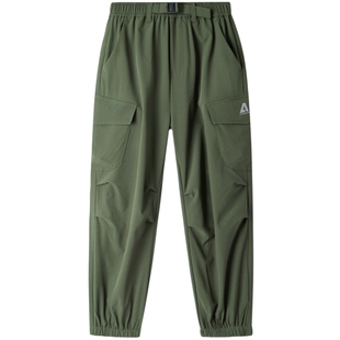 安奈儿男童装全腰棉质单裤2024秋新款休闲弹力工装伞兵裤潮酷百搭