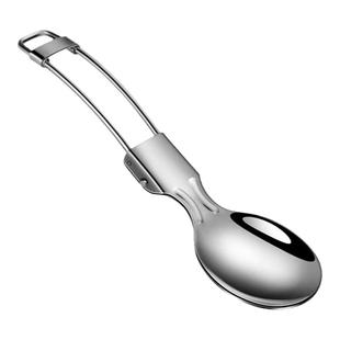 304不锈钢可折叠勺子叉子布袋套装学生户外旅行便携式餐具单人装