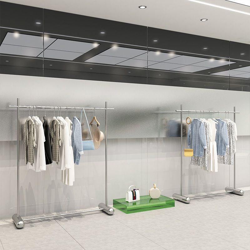服装店展示架加粗不锈钢落地挂衣架岛男女中架陈列童装店店装货架