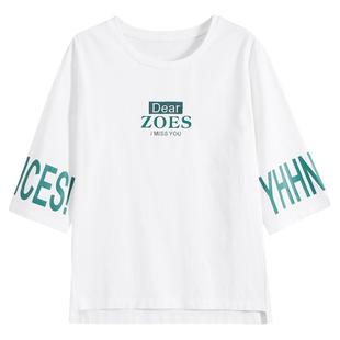 七分袖t恤打底衫女春秋宽松2026年新款夏季短袖t上衣夏季长袖小衫
