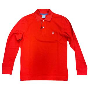 L码Brooks Brothers布克兄弟男士经典款长袖polo衫翻领珠地棉T恤