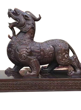 玻璃钢獬豸法治主题神兽定制仿铜