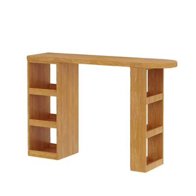 现代简约风实木吧台桌家用客厅小户型隔断长条桌靠墙高脚桌椅组合