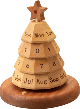 新年礼物新款实木质万年历摆件