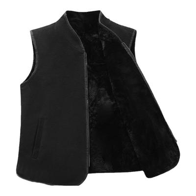 羊毛马甲男士皮毛一体真羊皮背心毛呢坎肩秋冬季外套休闲保暖马夹