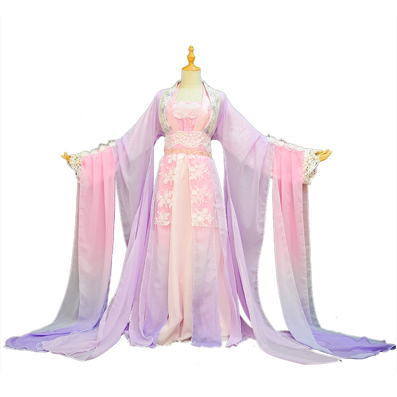 粉紫渐变华丽古装古风cos服 cosply服装女 花千骨姜沉鱼锦雀新款