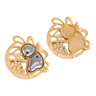 宋锦diy底托压襟配饰底胚空托宋锦贴布布艺兔子吊坠胸针挂件配饰