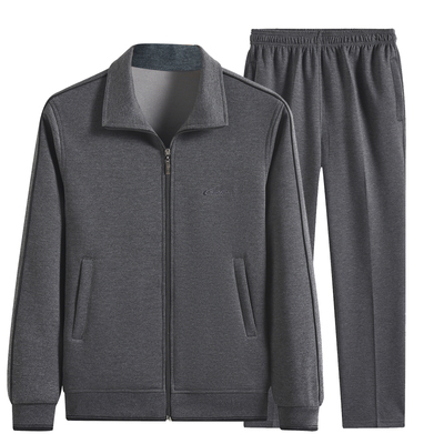 中老年男春秋晨练运动套装宽松