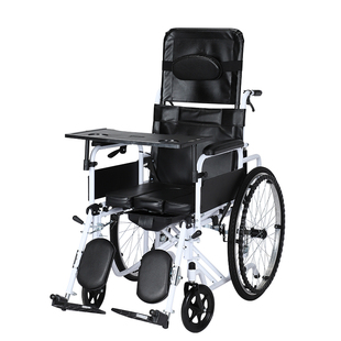 西德尔全躺轮椅老人折叠轻便带坐便器多功能护理轮椅瘫痪老人专用