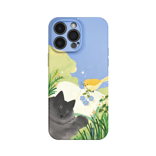 睡着啦~可爱睡觉小猫黄鹂适用iPhone16promax手机壳nova13华为pura70小米15vivoS19软iqooneo10苹果14findx8