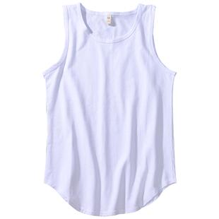 男士纯棉吊带宽松中长款纯色背心欧美高街夏季内搭打底无袖上衣潮