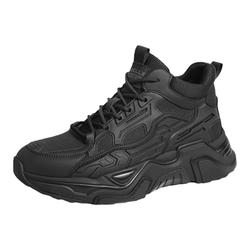 百丽男鞋高帮棉鞋男厚底老爹鞋