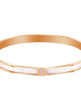 欧美仿贝玫瑰金色钛钢手环不掉色