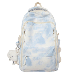 中点书包男生初高中生男学生背包蓝色高颜值大容量男女同款双肩包