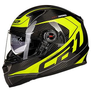 LS2碳纤维摩托车头盔男女双镜片赛车全盔重机车四季跑盔冬季FF396