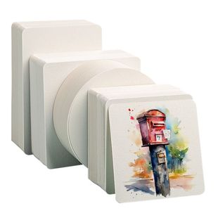 水彩纸明信片300g圆形水彩画纸正方形中粗纹木浆绘画纸美术纸空白书签钢笔淡彩diy手绘染卡贺卡卡片纸摸鱼本