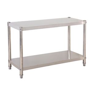 饭店不锈钢架子两层微波炉置物架家用厨房台面收纳可定制白钢架子