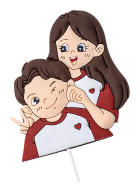 情人节蛋糕装饰软胶小情侣