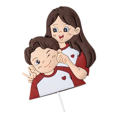 情人节蛋糕装饰软胶小情侣