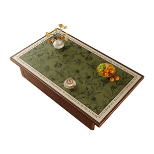 茶几桌垫轻奢高级感美式复古餐桌桌布防水防油免洗皮革茶几遮盖布