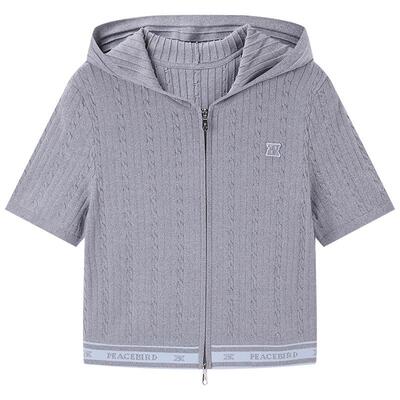 太平鸟女装夏季时尚气质百搭连帽开衫A1EDE2368