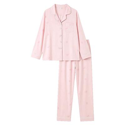 好波春夏家居服透气棉质长袖长裤睡衣套装女时尚家居服HJZ2624