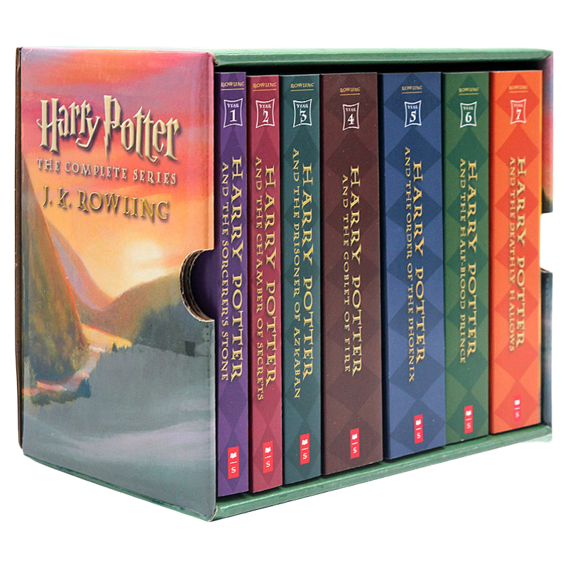 哈利波特美国版1-7册英文原版小说 Harry Potter Paperback Box Set 哈利波特与魔法石密室火焰杯 JK.罗琳经典科幻小说英文版