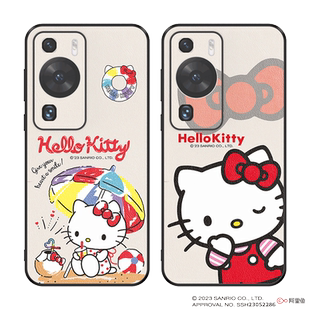 HelloKitty正版适用华为p60手机壳新款p60pro高级创意art防摔女凯蒂猫p50E全包十素皮p40pro+潮p60带挂绳por