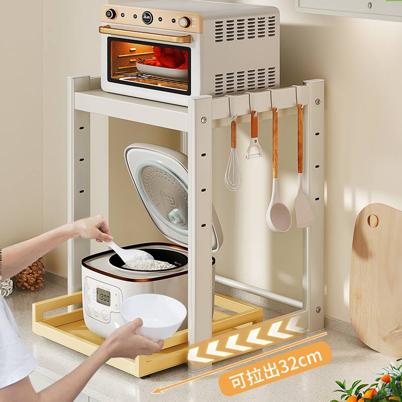 帅仕微波炉置物架厨房台面多功能烤箱支架桌面电饭煲电器收纳申恒
