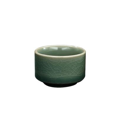 哥窑翡翠绿可养开片小品杯