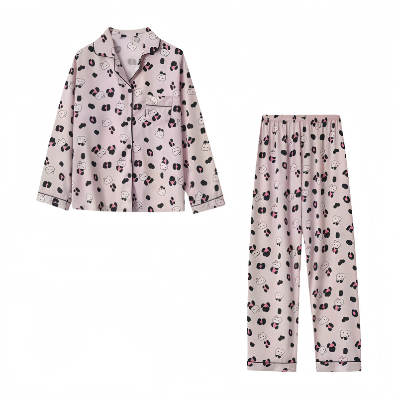 真丝豹纹kitty家居服送女友闺蜜