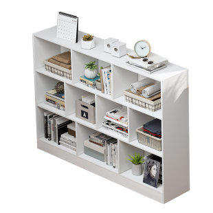 书架置物架落地简易家用儿童书柜客厅杂物收纳柜带门靠墙储物柜子