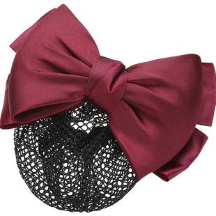 红色头花女职业头发夹护士酒店服务员工作发网罩网兜银行空姐餐饮