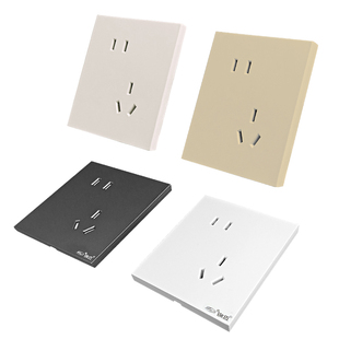 锦迈超薄暗装插座错位五孔家用带大功率二三插5孔电源插座面板4色