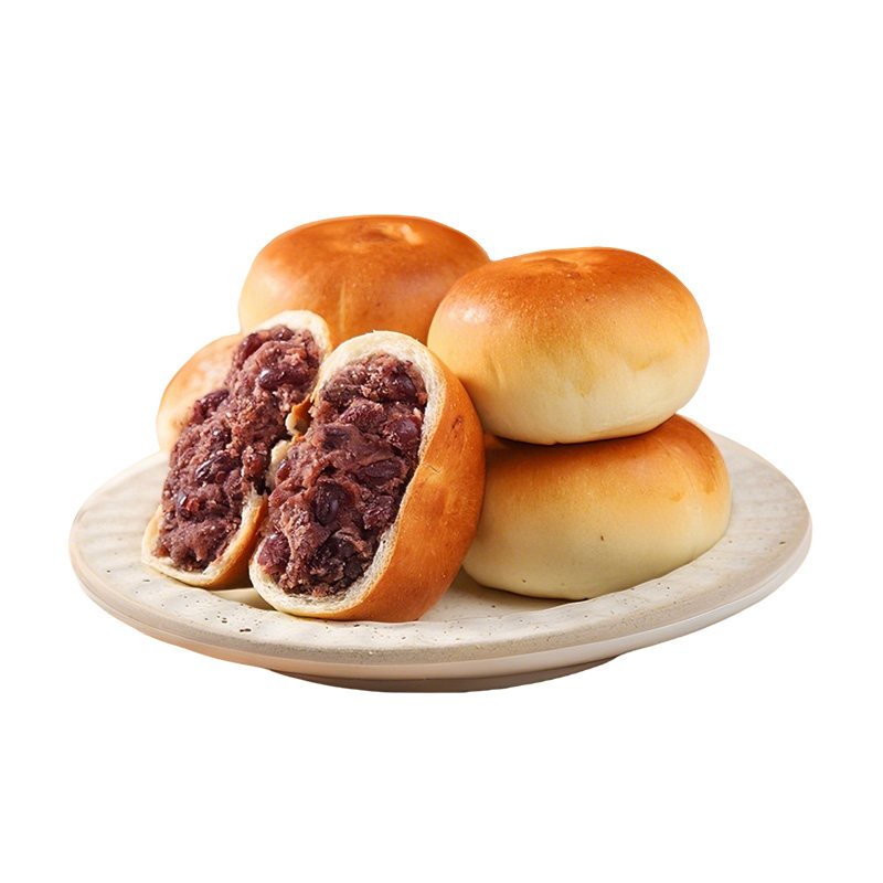 红豆沙馅夹心豆包中式营养糕点