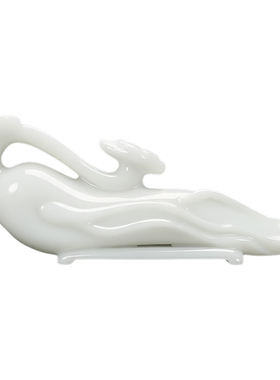 天然白玉人参如意招财摆件