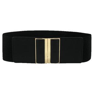 简约松紧宽束腰带女装饰配裙子羽绒服黑色弹力收腰绳毛衣大衣腰封