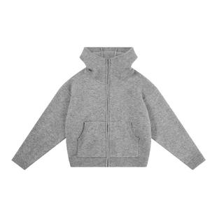 FDR官方慵懒高级感连帽上衣女款2026春秋针织衫男厚开衫毛衣外套