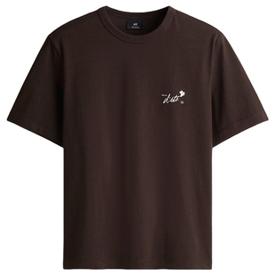 HM男装女装T恤冬季情侣装COOLMAX®凉感灯塔印花打底衫1216501