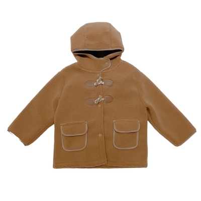 女童加厚秋冬连帽皮毛一体毛毛衣