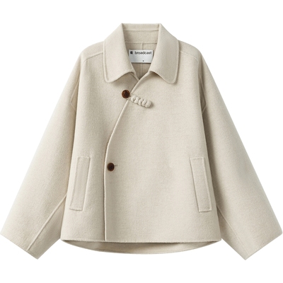 【播奥莱】播商场同款中式羊毛呢外套女25早春宽松上衣BDS1AD1531