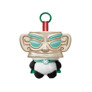 三星堆博物馆文创神目熊猫布艺毛绒玩具绒布周边礼物公仔玩偶送人