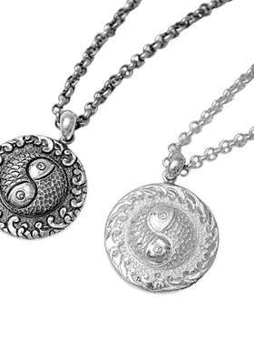 畲族银雕情侣项链银珍华堂