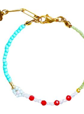 Ettoi彩色串珠花朵手链