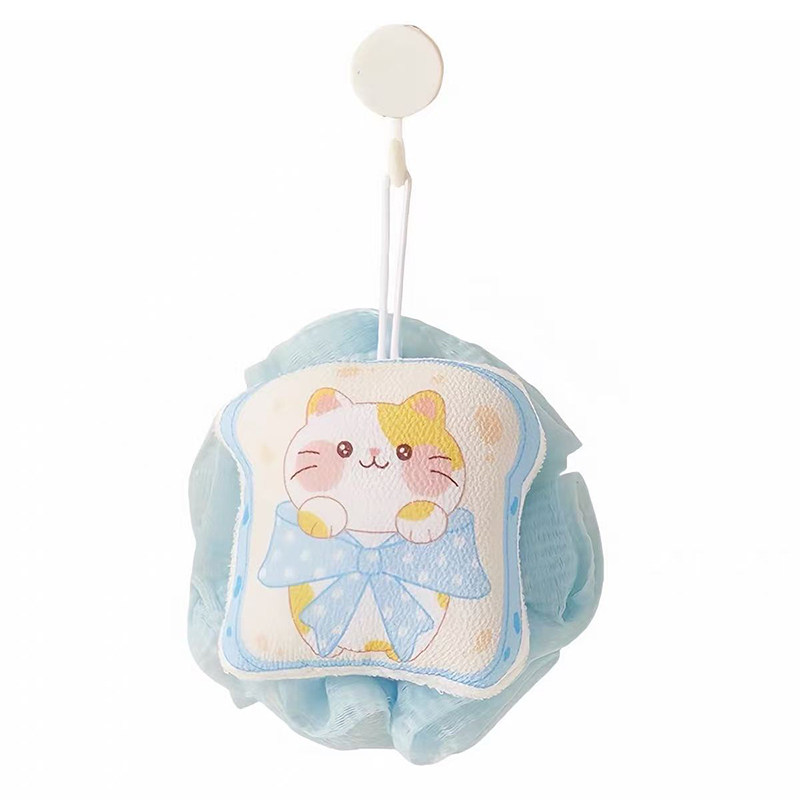 卡通猫咪双面沐浴球搓澡神器