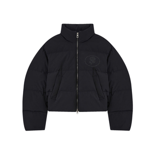 KENT&CURWEN/肯迪文秋冬系列女士玫瑰印花短款廓形白鹅羽绒服