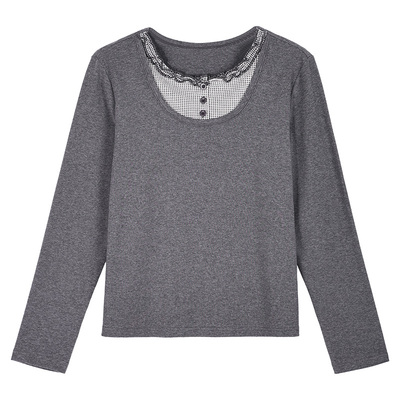 正肩洋气可外穿长袖打底衫女上衣